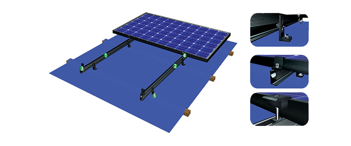 Mounting Mibet 8 Panel Tile Kit 30/35mm All Black Excl.Rail (01-SJM08TILEAB)