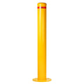 Mibet I-Shape Battery Bollard, Yellow, Carbon Steel, D/90mm & H/900mm with 4 x Expansion Bolts M12*80)